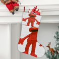 thumbnail image 2 of Elmo Tema: Calcetines de Navidad, fino lino blanco para colgar en escaleras y chimenea, decoración navideña para el hogar, regalo de Navidad. 54cm × 38cm, 2 of 5