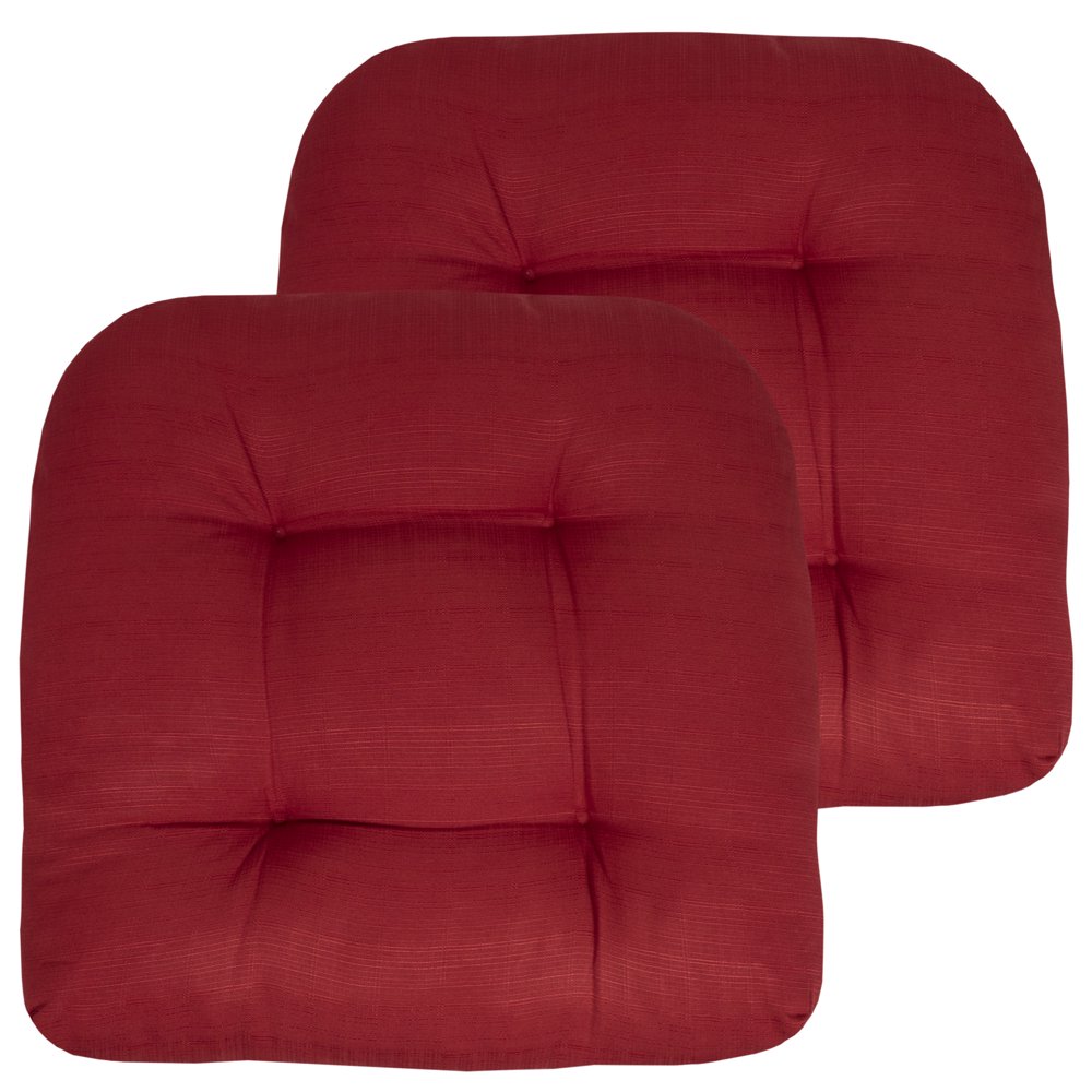 IndoorOutdoor Reversible Patio Seat Cushion Pad 2 Pack Red 19" x 19