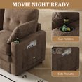 thumbnail image 6 of Timbernest 89" Sectional Sofa for Living Room, 3 Seater Chenille Cloud Couch with Storage, USB Ports, Coffee, 6 of 9