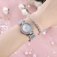 thumbnail image 3 of Conjunto de 2 piezas de reloj de mujer, reloj de pulsera para mujer, reloj de moda de tendencia, reloj de cuarzo con diamantes de imitación, 3 of 6