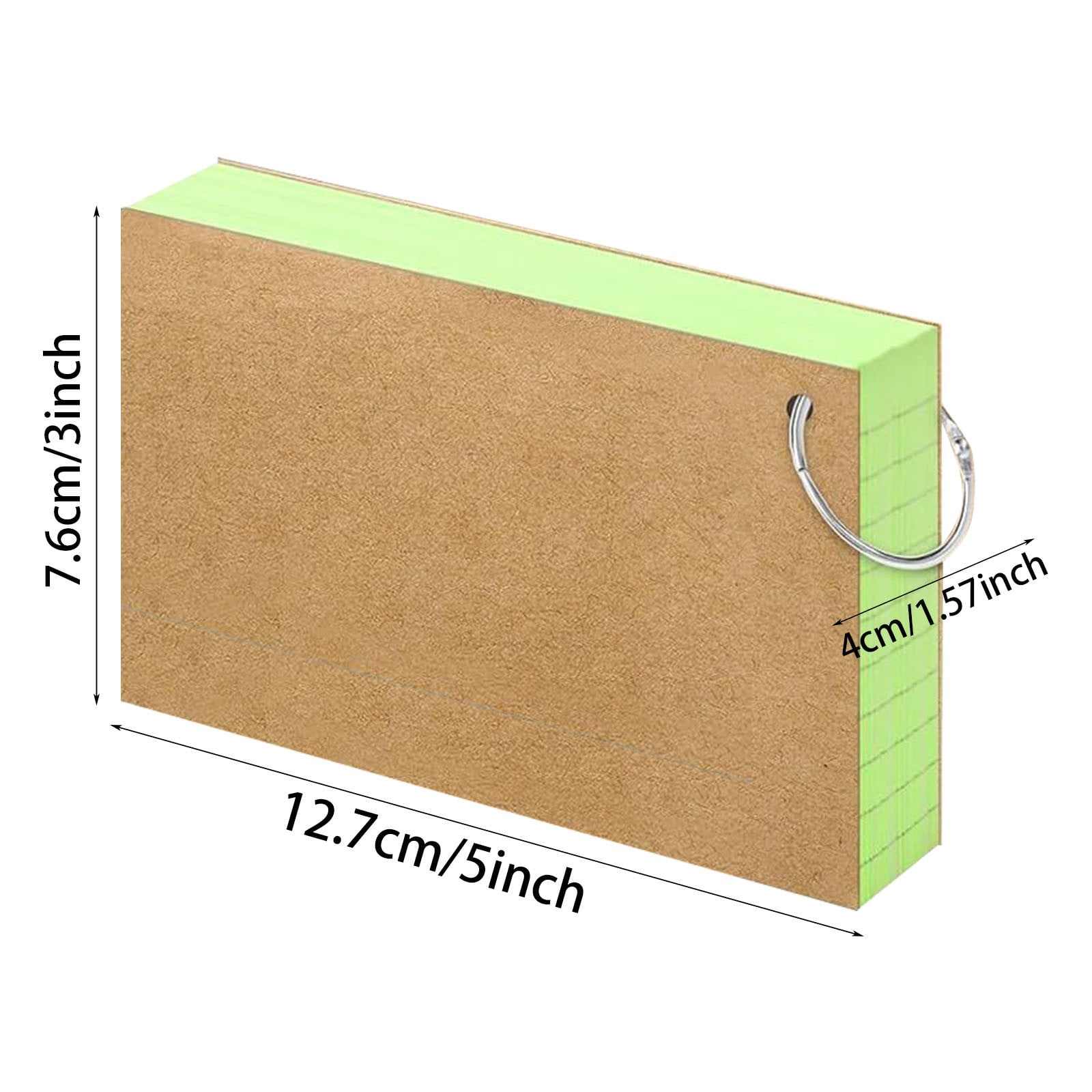 Index Cards 3x5 Inch with Key Ring, Color Flash Index Card 100 Sheets Each, Durable Portable Note Taking for Students Teachers Study Note Cards for Office Home Office
