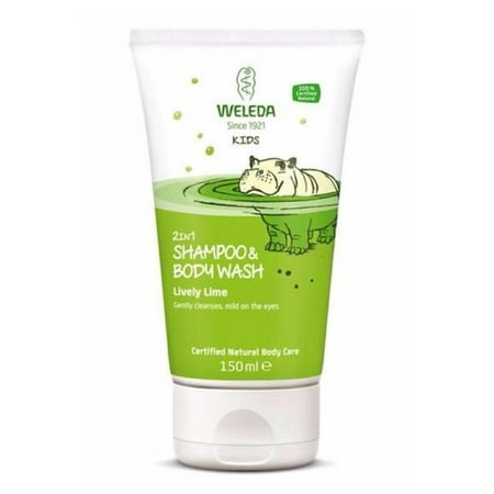 Weleda Kids Natural 2in1 Shampoo & Body Wash Lime 150ml - European Version NOT North American Variety - Imported from United Kingdom by Sentogo - SOLD AS A 2 PACK