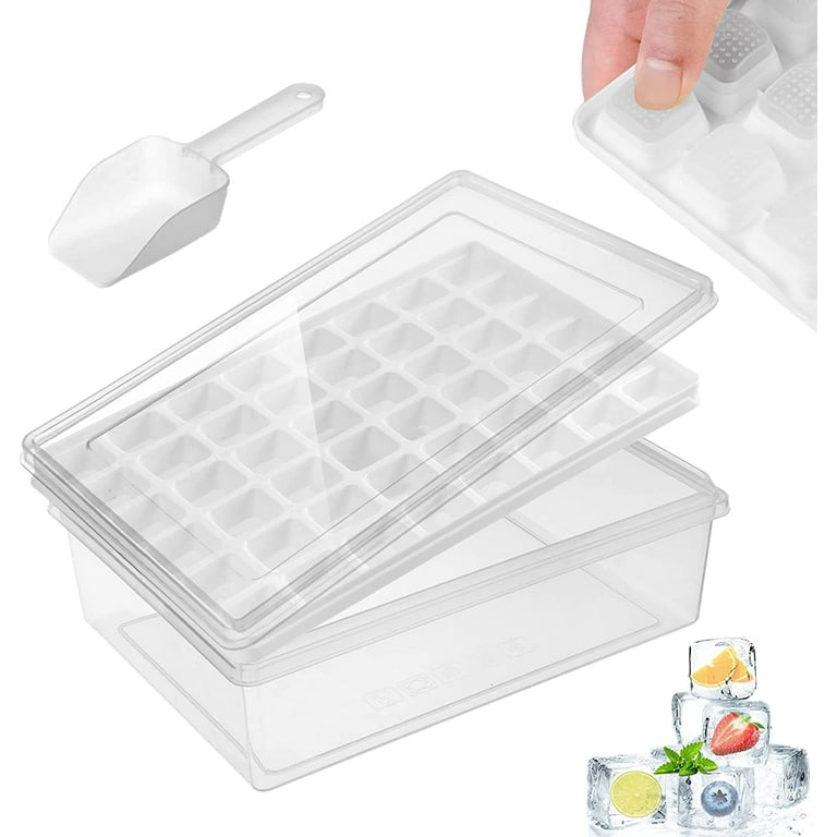 Ice Cube Tray with Lid and Bin Ice Trays fr Freezer Easy-release 48 Small  Nugget