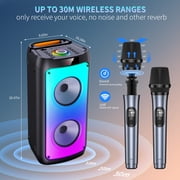 JYX Karaoke Machine, Home Karaoke Party Speaker for Adults, Bluetooth Speaker with 2 Microphone, Dazzling Light