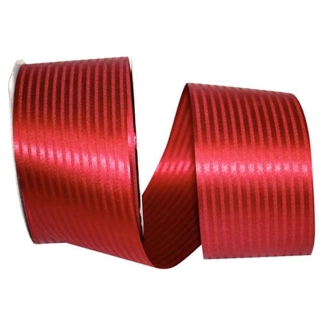 Reliant Ribbon 5800-908-40K 20.5 in. 50 Yards Tux Stripe Ribbon, Scarlet
