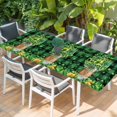 thumbnail image 2 of St. Patrick's Day Table Cloths for 8 Foot Rectangle Tables, Green Clovers Coin Buffalo Plaid Patio Waterproof Elastic Fitted Tablecloths, Washable Rectangular Table Cover for Camping, 2 of 8