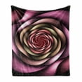 thumbnail image 1 of Spires Soft Flannel Fleece Throw Blanket, Rose Petals Curved Winds Around Fixed Center Point at Increasing Digital Design, Cozy Plush for Indoor and Outdoor Use, 50" x 70", Multicolor, by Ambesonne, 1 of 6