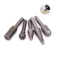 thumbnail image 1 of shiyou-Woodworking Rasp 5 PCS Rotary Drill Bit Set Wood Carving Bits 1/4” Shank Power Carving Bits Rotary Burr Set, 1 of 4