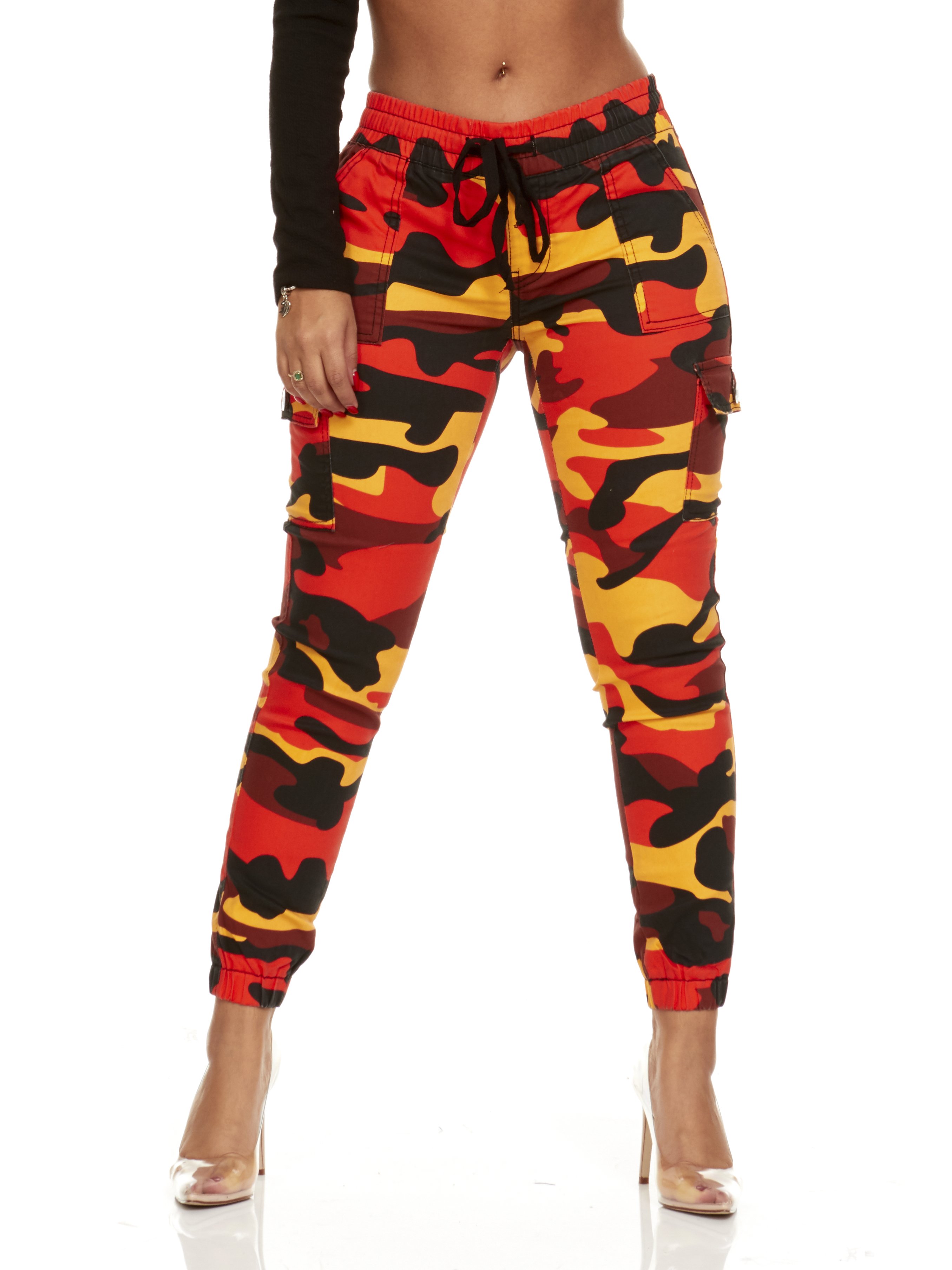 orange camo pants girls