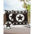 thumbnail image 6 of Pack of 2 Outdoor Pillow Covers, Black Retro Texas West Star Simplicity Waterproof Square Throw Pillowcase Cushion Decorative Pillow Covers for Couch Patio Tent, 16x16 in, 6 of 6
