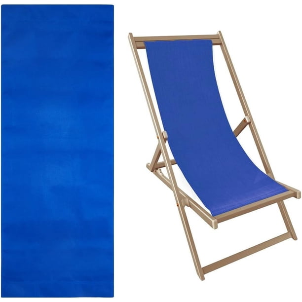 Tela de repuesto para silla de playa de 57.08 x 16.92 pulgadas, tela de repuesto para silla plegable de exterior, tela azul para sillas de patio, para el hogar, la playa, el jardín o el patio.