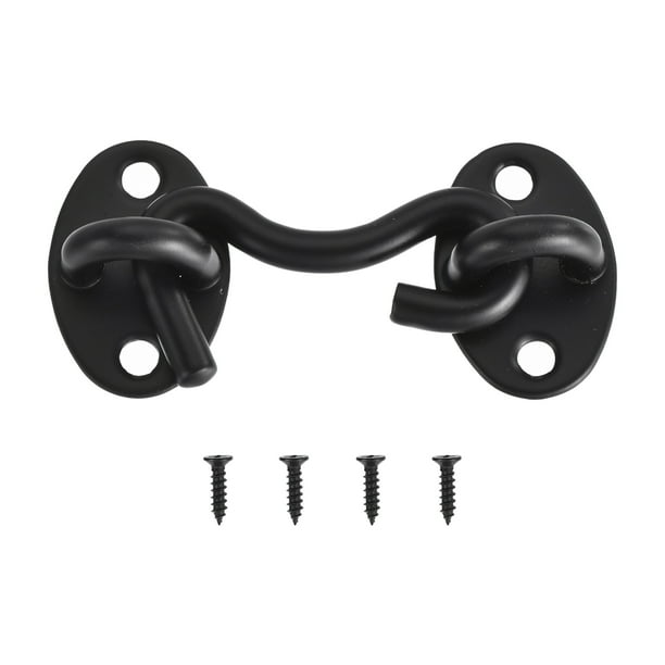 Pestillo de gancho y ojo de 2 pulgadas para puerta de granero de acero inoxidable, negro