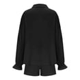 thumbnail image 5 of Womens Short Sets Summer 2 Piece Sets for Women Summer Outfits for Women Casual Long Sleeve Shirt and High Waist Shorts Fashion Two Piece Summer Sets, 5 of 5