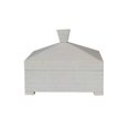 thumbnail image 1 of Creative Co-Op Boîte de Rangement Décorative Pyramide avec Couvercle et Bouton Ivoire, 1 of 4