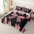 thumbnail image 3 of Meiyoeat Girly Pink Bow Twin Quilt Set for Teens,Sparkle Glitter Print Twin Coverlet Set for Bedroom, 3 of 7