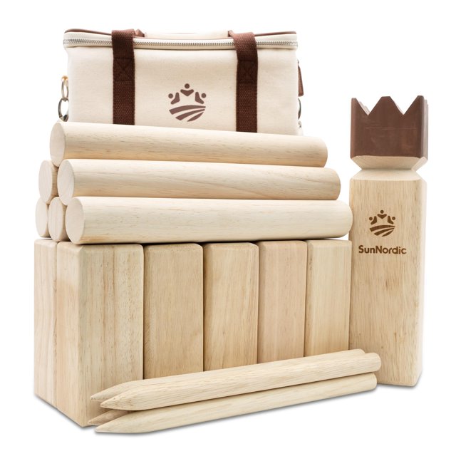 Yard Game SunNordic Kubb de madera para exteriores con bolsa de transporte