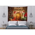 thumbnail image 3 of Tapiz navideño, telón de fondo fotográfico, árbol de Navidad y chimenea, decoración del hogar, tapiz de Año Nuevo, colgante de pared para dormitorio, sala de estar, dormitorio universitario, fotografía, fotomatón, decoración del hogar (59,1 "X 78,7" (150x200cm) Rojo Verde, 3 of 5