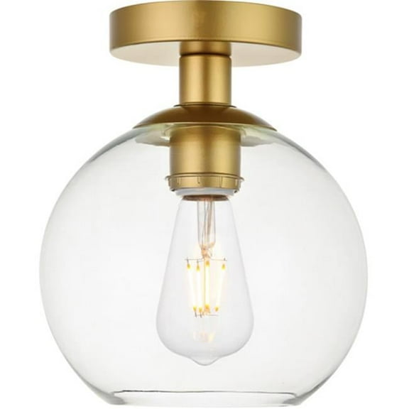 Baxter 1-Light Brass Flush Mount with Clear Glass