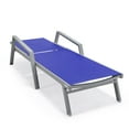 thumbnail image 5 of LeisureMod Marlin Modern Outdoor Chaise Lounge Arm Chair with Grey Powder Coated Aluminum Frame for Patio and Backyard Garden, Set of 2 (Navy Blue), 5 of 12