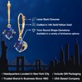 thumbnail image 2 of Gem Stone King 14K Yellow Gold Blue Created Sapphire Earrings for Women | 3.20 Cttw | Gemstone September Birthstone | Round 7MM, 2 of 6