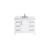 Elegant Kitchen and Bath 42 inch Single Bathroom Vanity In White with backsplash