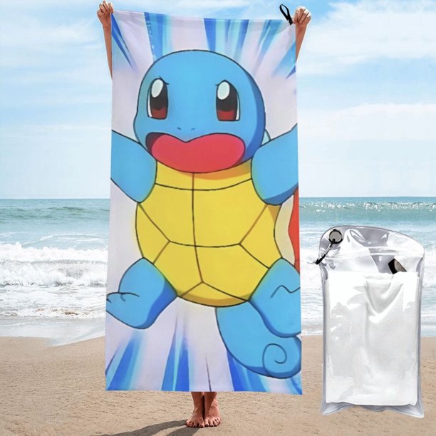 Toalla de playa Squirtle, suave, de secado rápido, resistente a la arena, para piscina, yoga, gimnasio, camping, toallas de baño ligeras, regalo para niños, niñas, niños y adultos, 27,5 x 55 pulgadas
