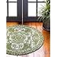 thumbnail image 3 of Unique Loom Bromley Vintage Country Rug 5' x 5' Round Green/Ivory, 3 of 4
