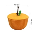 thumbnail image 3 of Ouuluon Woven Storage Basket, Cute Dustproof Storage Baskets, 8×8×5in Orange Sturdy Compact Basket for Home Fruit Small Daily Items, 3 of 7