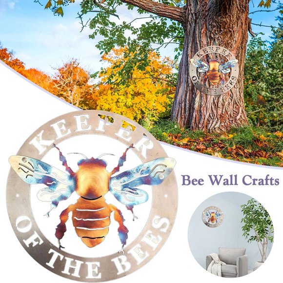Bee Keeper Outdoor Metal Garden Decor Bee Farm Sign For Beekeeper Gifts Yard Decor,Welcomes Home Listing And Gives Better Gifts To Family 11.8in*11.8in