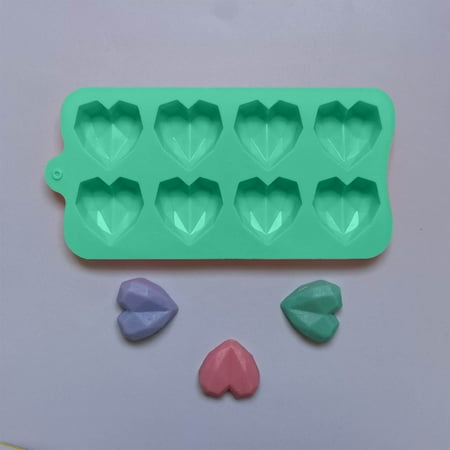 

RBCKVXZ 8-Cavity Heart Silicones Molds Valentines Day Mini Heart Shaped Molds 0.24oz Non Stick Chocolate Molds for Baking Pudding Cake Candy Cookies Soap Making Tool (Green)