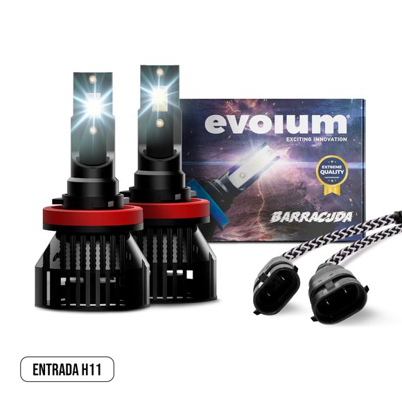 Luces Led para Auto - EVOLUM - Modelo Barracuda 11,000 lúmenes - Resistencia al Agua - Haz de luz Perfecto (H11)