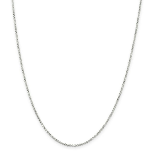 Sterling Silver Rhodium-plated 1.5mm Rolo Chain (Weight: 2.24 Grams, Length: 16 Inches)