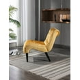 thumbnail image 5 of Modern Velvet Armless Accent Living Room Chair / Leisure Chair,Upholstered Fabric Button Comfortable Chair with Wooden Legs for Bedroom, Living Room, Office (Mustard Velvet), 5 of 5