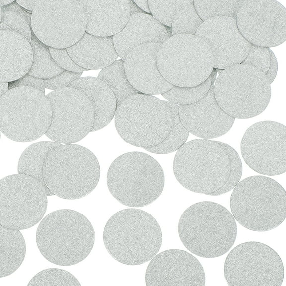 Uxcell 200Pcs Round Confetti Glitter Confetti Table Confetti Decor for Party Decorations, 1.2 x 1.2 Inch, Silver