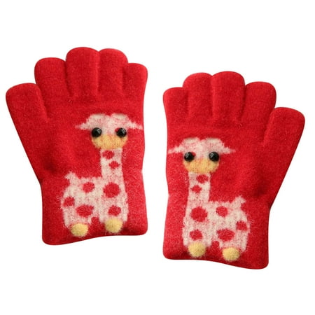 

XINSHIDE Kids Winter Gloves Children Stretchy Warm Gloves Boys Or Girls Knit Gloves