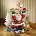 thumbnail image 4 of Estatuas de resina de Papá Noel con bandeja para bocadillos, figura navideña con soporte para golosinas, soporte para pasteles y postres, plato de frutas para fiesta de Navidad, 4 of 5