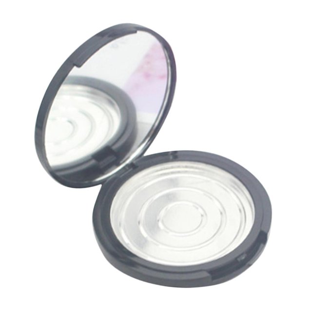 Caja de polvo de lápiz labial de 12g, caja contenedora de tarro de rubor DIY con bandejas de aluminio de 2,3''/ Con espejo Colcomx Caja de polvo de maquillaje vacío