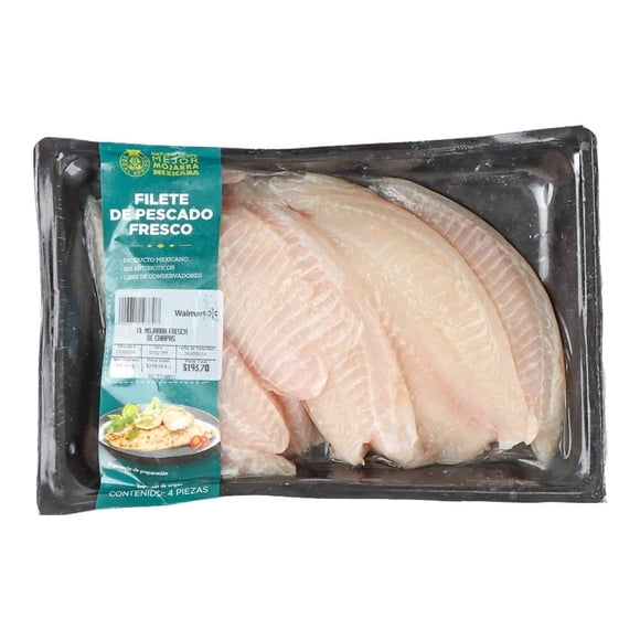 Filete de mojarra fresca por kg peso aprox por charola 500 g