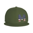 thumbnail image 2 of ZICANCN Letter M America Usa Flag Baseball Caps, Trucker Hats for Men And Women, Adjustable Breathable Flat Caps, Moss Green, 2 of 8