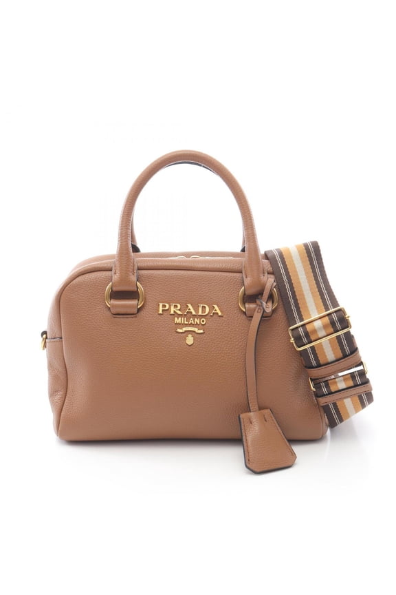 Pre-Owned Prada PRADA handbag, leather, women's, brown, 1BB108 (Good)