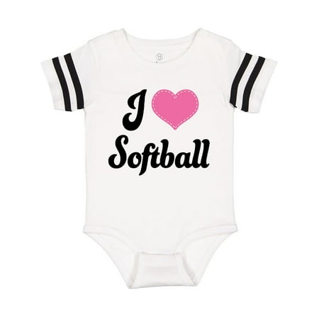 

Inktastic I Love Softball Girls Sports Gift Baby Girl Bodysuit