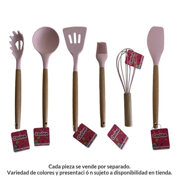Surtido de Utensilios Prichos De Silicon Pink 1 Pieza