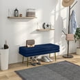thumbnail image 2 of HOMCOM Banc de Bout de Lit, Banc de Chambre Rembourré avec Rangement Bleu Foncé, 2 of 10