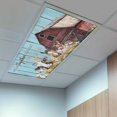 thumbnail image 2 of 3 Pack Farm Barn Fluorescent Light Covers for Ceiling Lights Cow Pig Horse Sheep Farmhouse Animal Wood Board Magnetic Ceiling Light Covers Overhead Light Filters for Office Classroom Home, 2 of 9