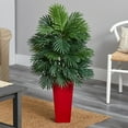 thumbnail image 2 of Nearly Natural 40" Green Areca Palm Artificial Plant in Red Planter, 2 of 4