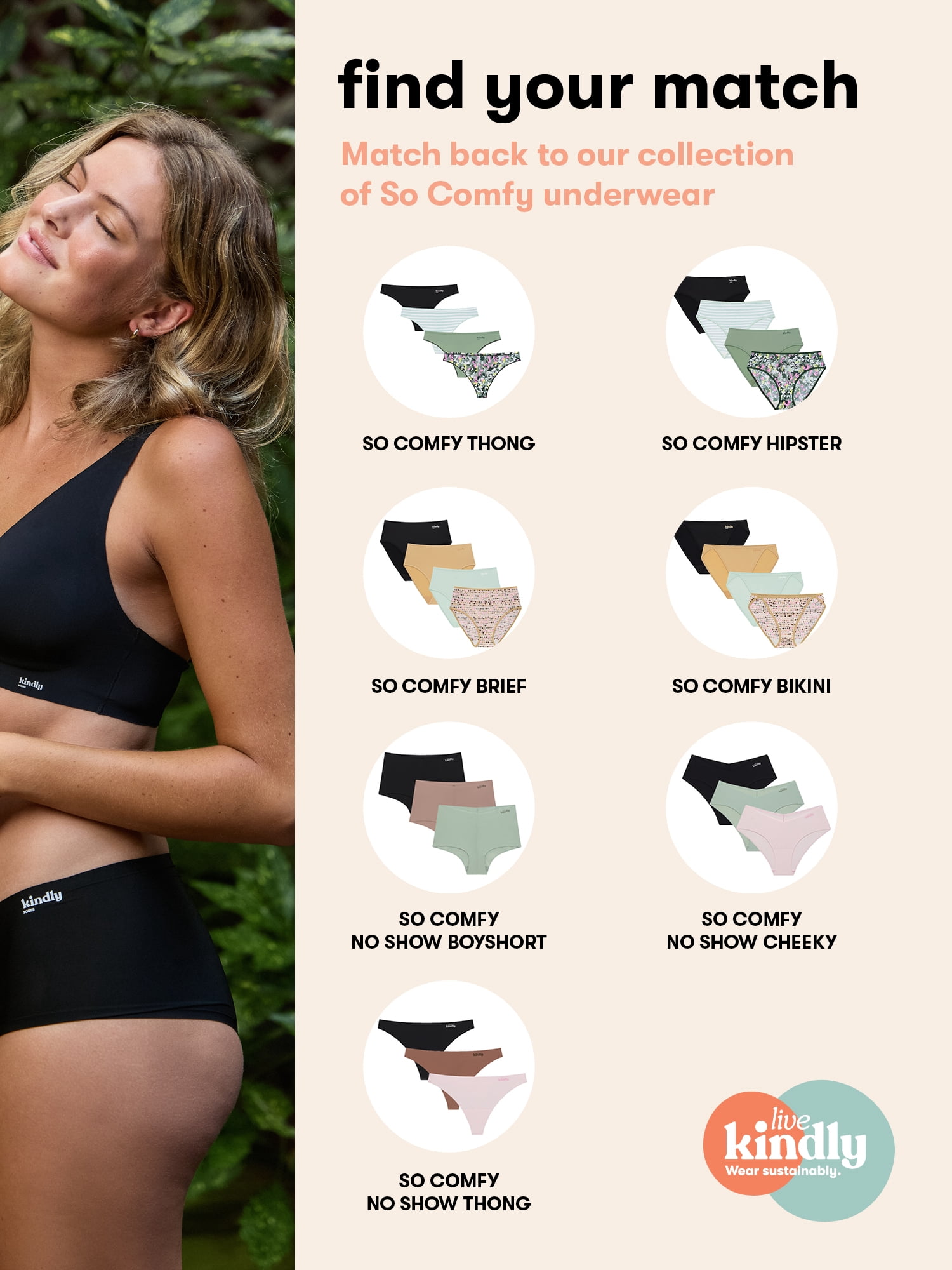 Kindly Yours Women’s So Comfy Bonded Wire Free Light Push Up Bra, Sizes S-XXXL