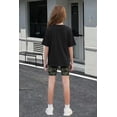 thumbnail image 5 of Arshiner Girls Summer 2 Piece Outfits Drop Shoulder T-Shirts and Biker Shorts Cool Kids Short Sets, 5 of 6