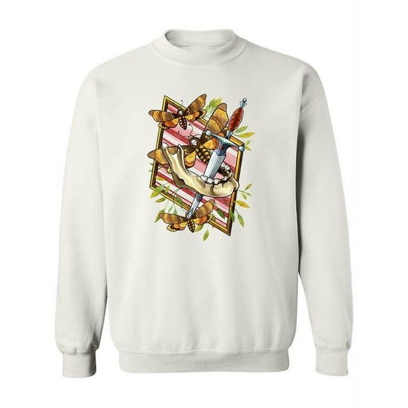Moths And Dagger Sweatshirt Women -Image by Shutterstock, Female 4X-Large