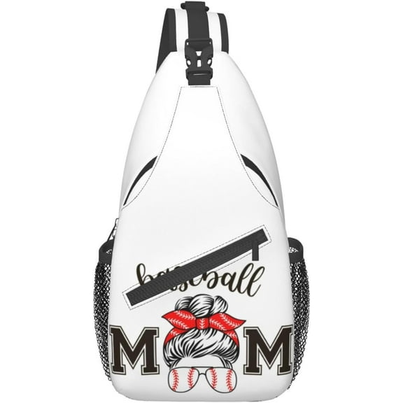 Baseball Mom Sling Bag Crossbody Hiking Travel Chest Bags Backpack Shoulder Daypack for Women Men