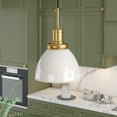thumbnail image 2 of Evelyn&Zoe Madison 12" Wide Pendant with Metal Shade in Pearled White/Brass/Pearled White, 2 of 5
